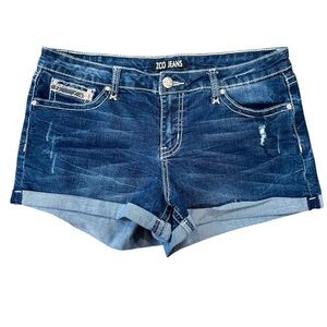 2/$25 ZCO Jeans Dark Blue Low Rise Y2K Juniors Bling Denim Jean Shirts Size 13